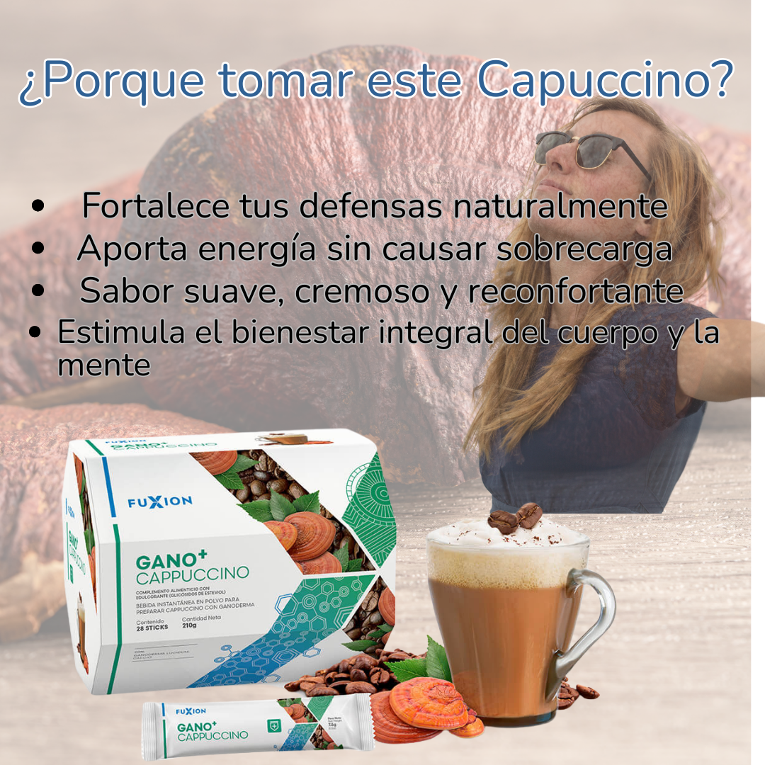 GANO+ CAPPUCCINO DE FUXION Ganoderma Lucidum+ Micronutrientes